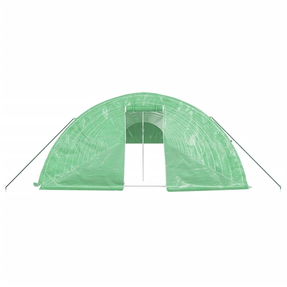 vidaXL Green Polyethylene Galvanised Steel Frame 78.4 x 16.4ft Greenhouse Image 3