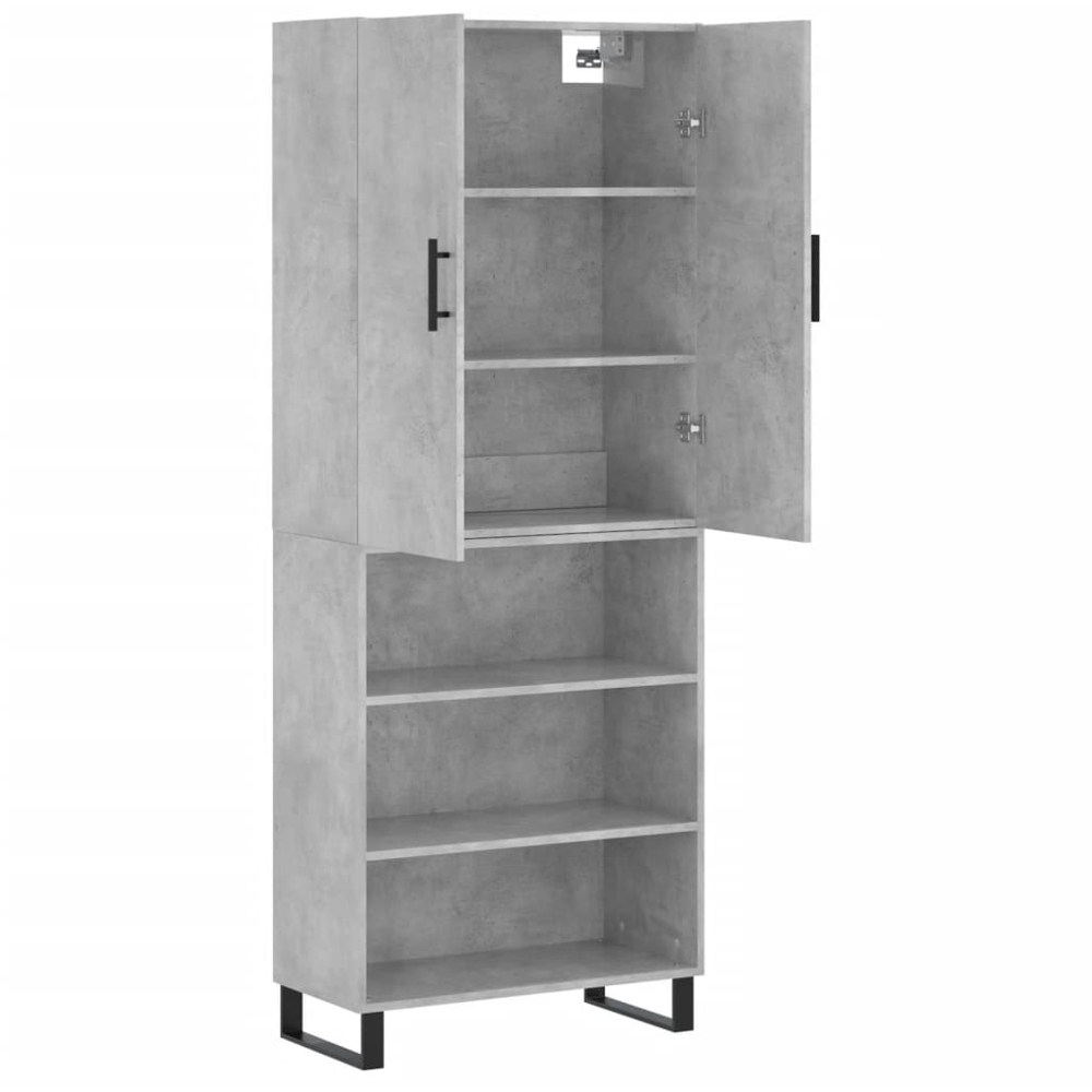 vidaXL 2 Door 3 Shelf Concrete Grey Highboard Image 4