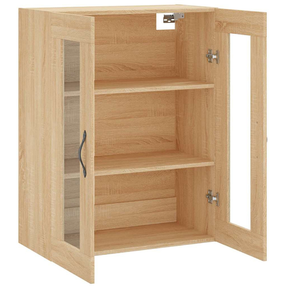 vidaXL 2 Glass Door Sonoma Oak Wall Mounted Cabinet Image 6