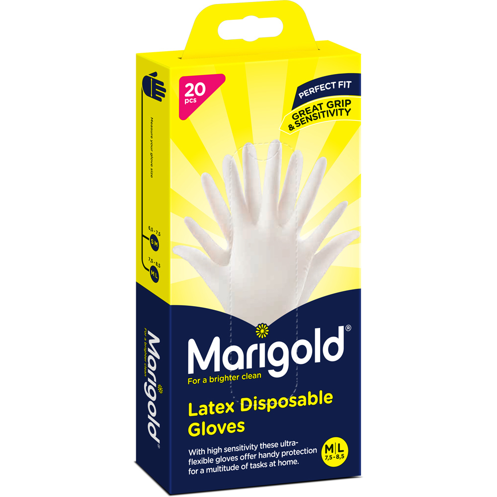 Marigold Latex Disposable Gloves Size M/L Image 1