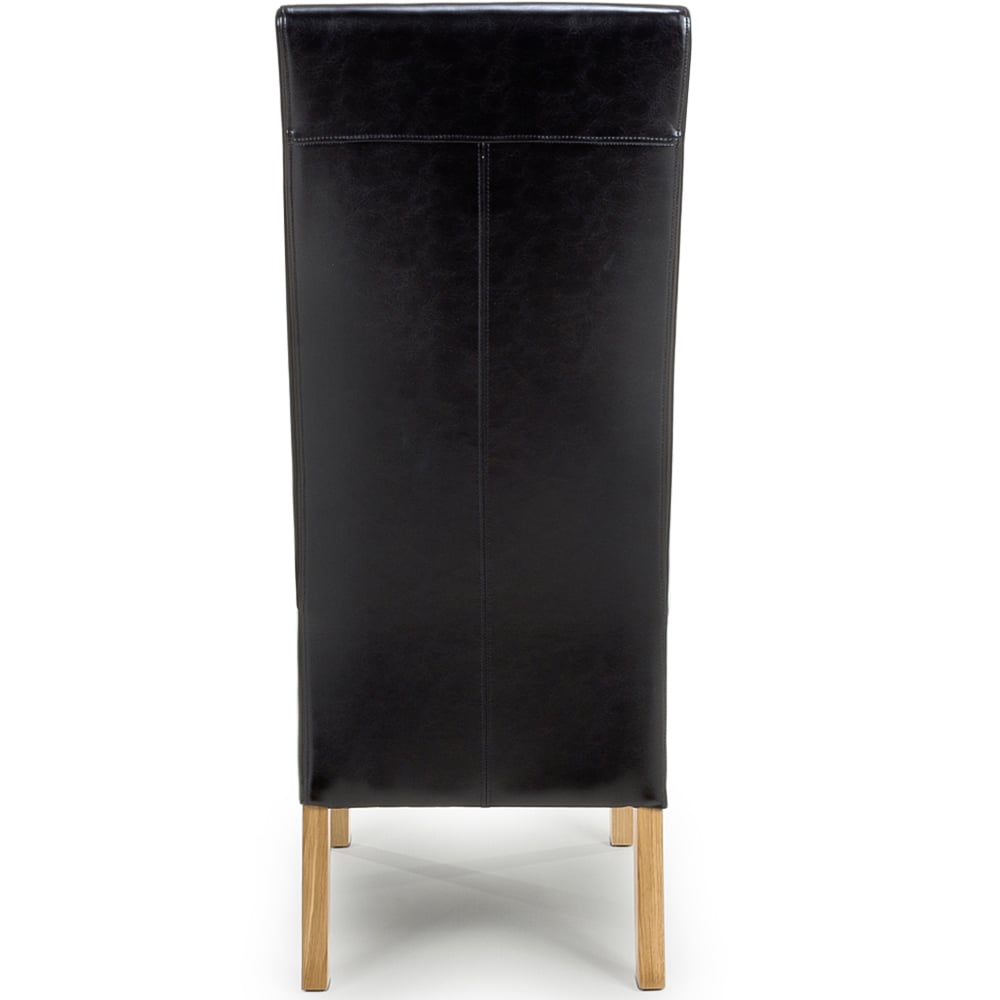 Kenton Set of 2 Black Bonded Leather Dining Chairs Image 2
