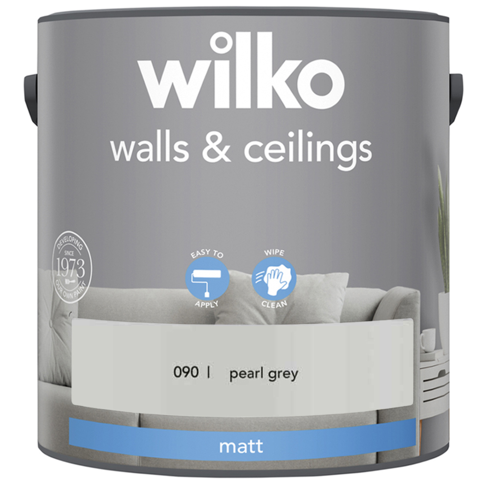 Wilko Walls & Ceilings Pearl Grey Matt Emulsion Paint 2.5L Image 2