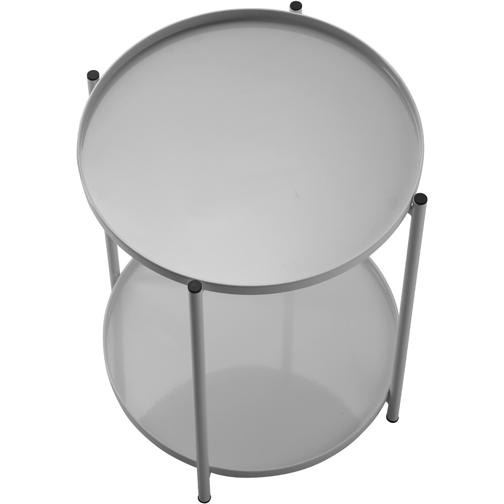 tectake Oxford Grey Round Bedside Table Image 3