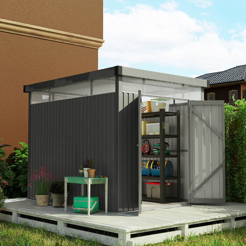 Outsunny 5.2 x 8.3ft Galvanised Steel Garden Shed Image 2