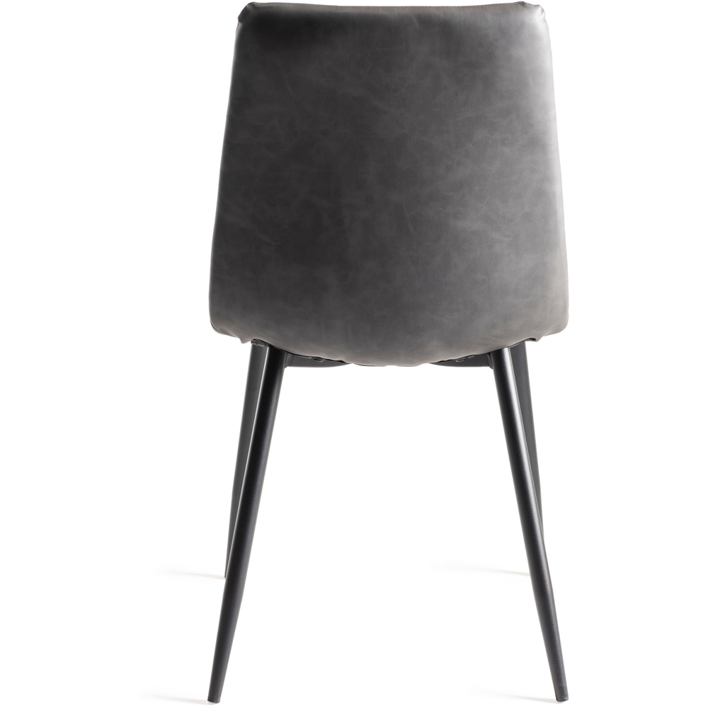 Bentley Designs Mondrian Set of 2 Dark Grey Leather Dining Chair Image 5