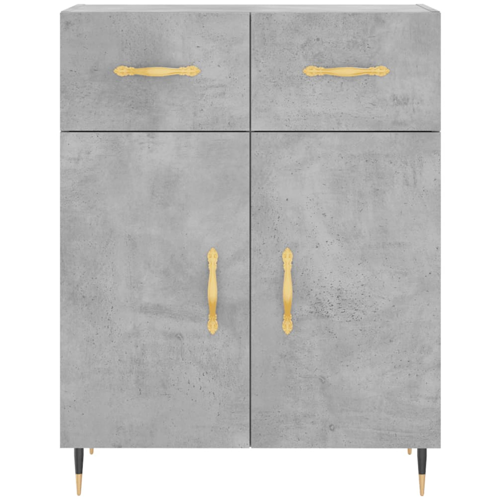 vidaXL 2 Door 2 Drawer Concrete Grey Wooden Sideboard Image 6