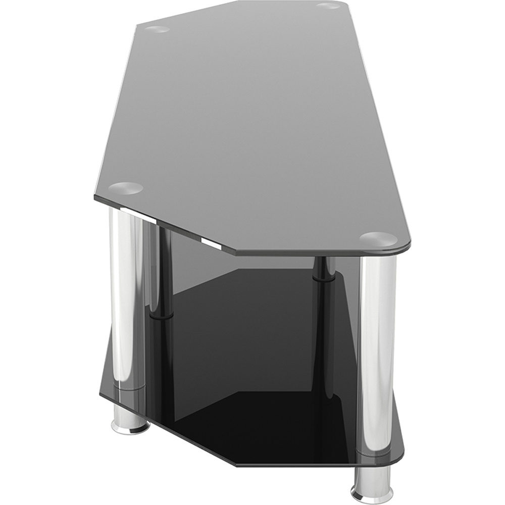 AVF Classic 2 Shelf Black and Chrome Glass Corner TV Unit Image 4