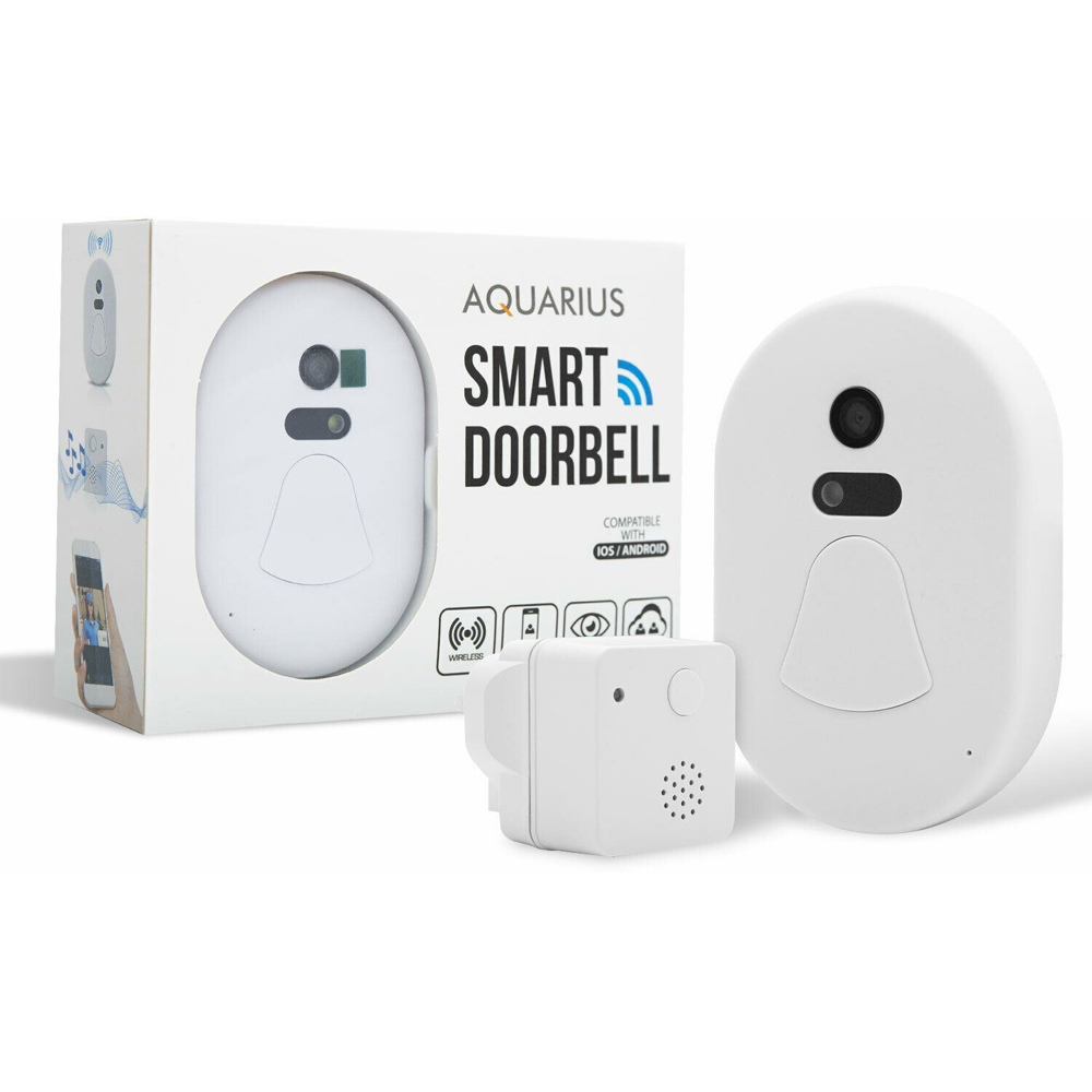 Aquarius White Wi-Fi Wireless Smart Camera Doorbell Image 5