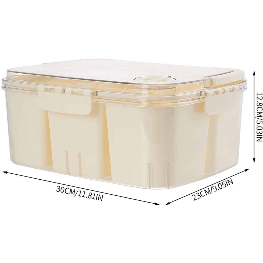 Living and Home 6 Compartment Cream Stackable Airtight Fridge Storage Container Image 8