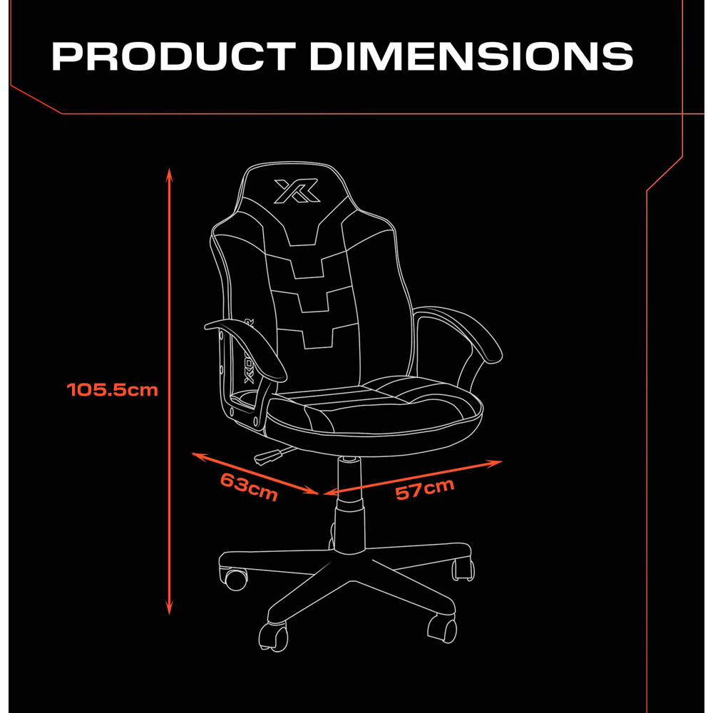 X Rocker Saturn Black and Gold Mid-Back Wheeled Juniors and Teens Esport Gaming Chair Image 8