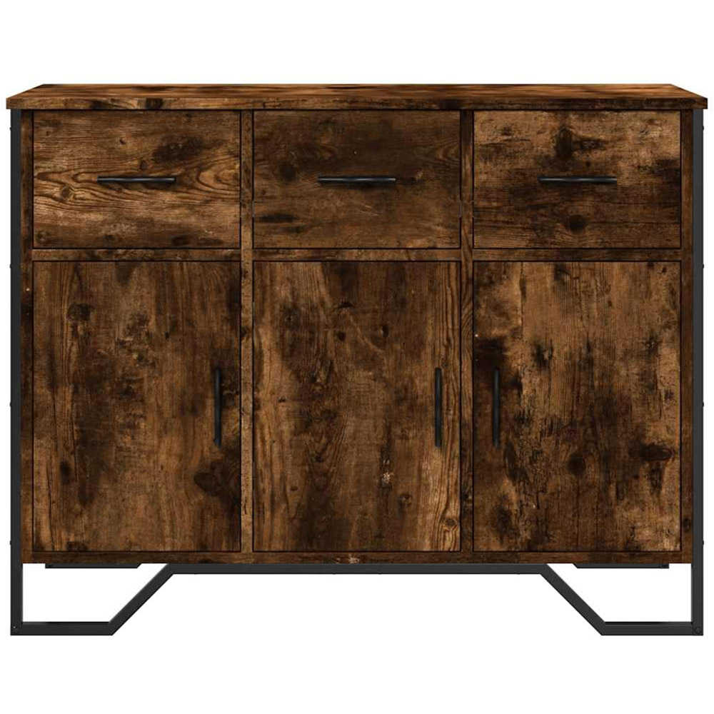 vidaXL 3 Door 3 Drawer Smoked Oak Sideboard Image 4