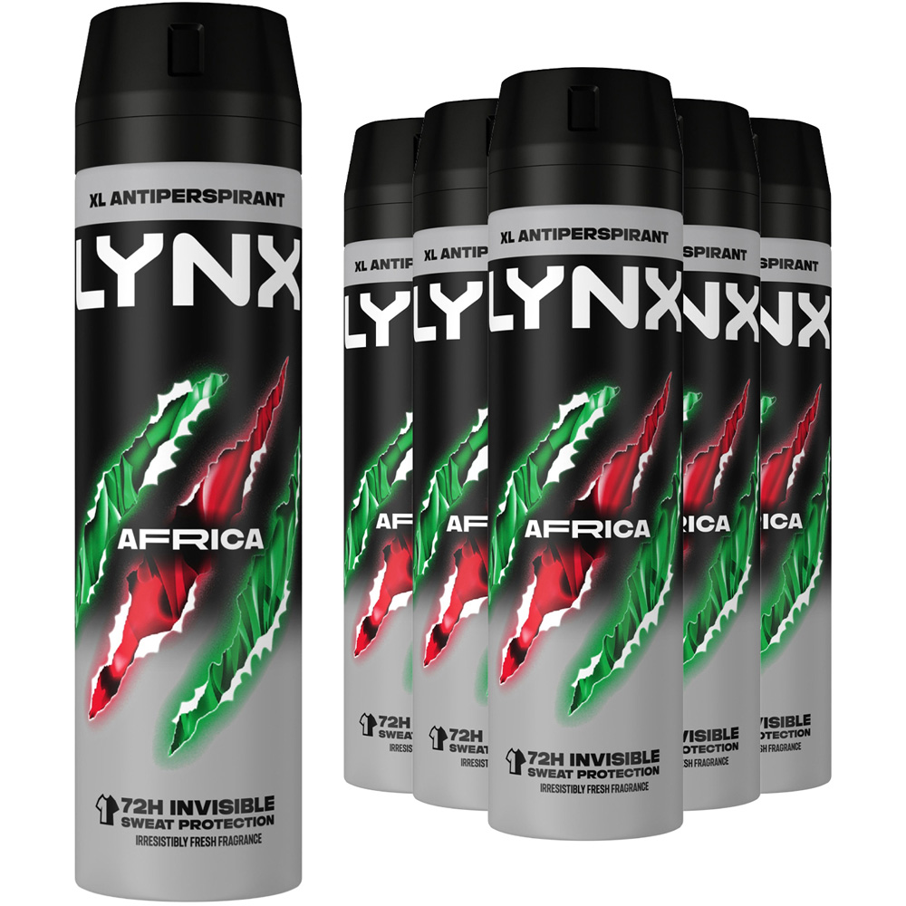 Lynx Africa The G.O.A.T. of Fragrance 72H Protection Anti-Perspirant Deodorant Spray 200ml 6 Pack Image 1