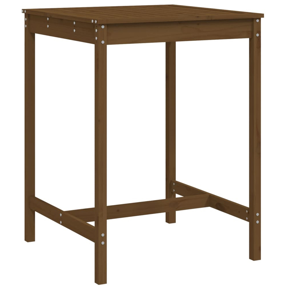 vidaXL 2 Seater Solid Pine Wood Slatted Garden Dining Table Honey Brown Image 2