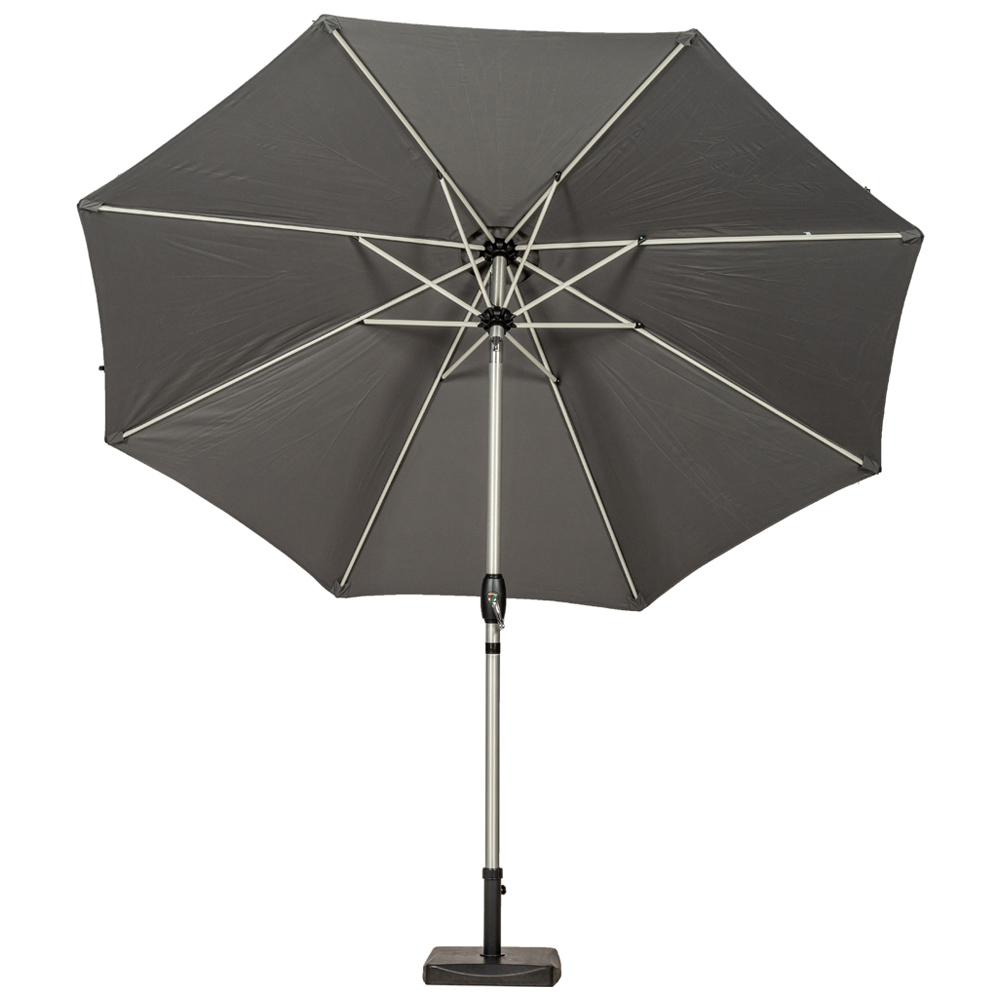 Royalcraft Grey Brushed Aluminium Crank and Tilt Parasol 3m Image 2