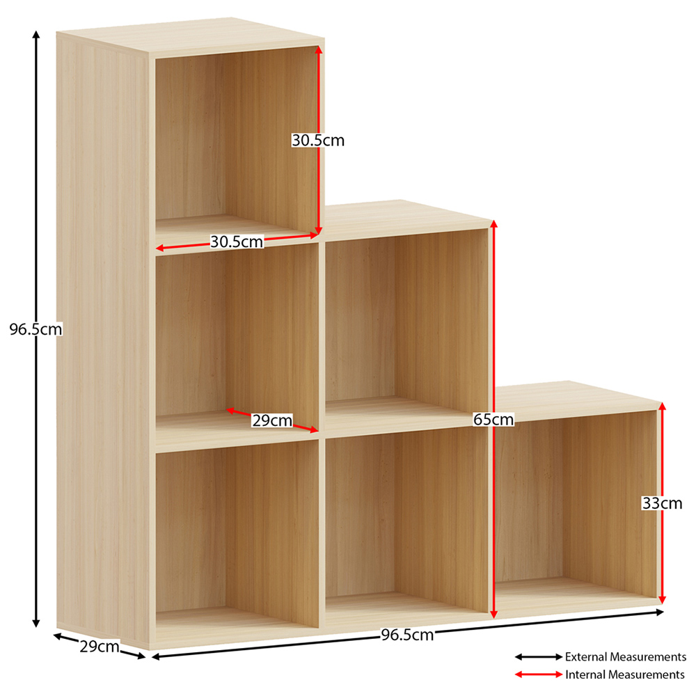 Vida Designs Durham 6 Oak Cube Staircase Storage Unit Image 6