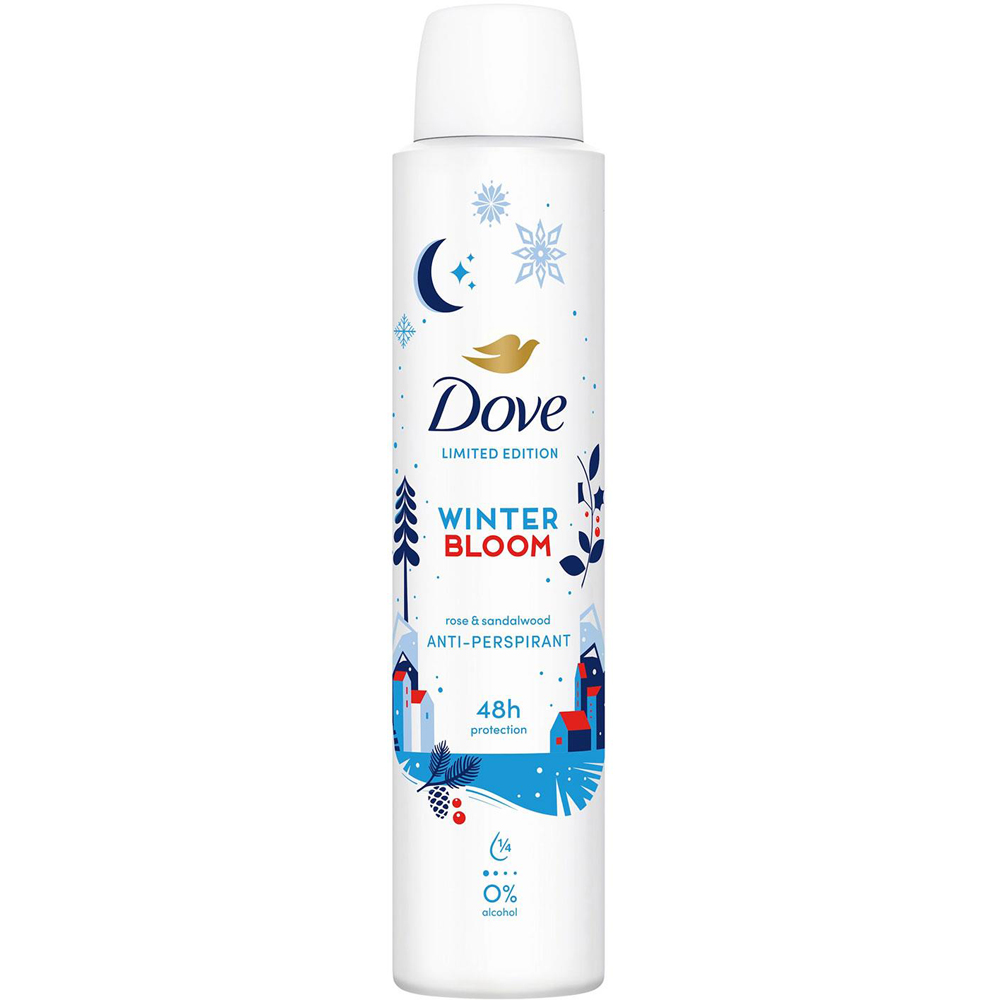 Dove Limited Edition Winter Bloom Antiperspirant Aerosol Deodorant 200ml 6 Pack Image 2