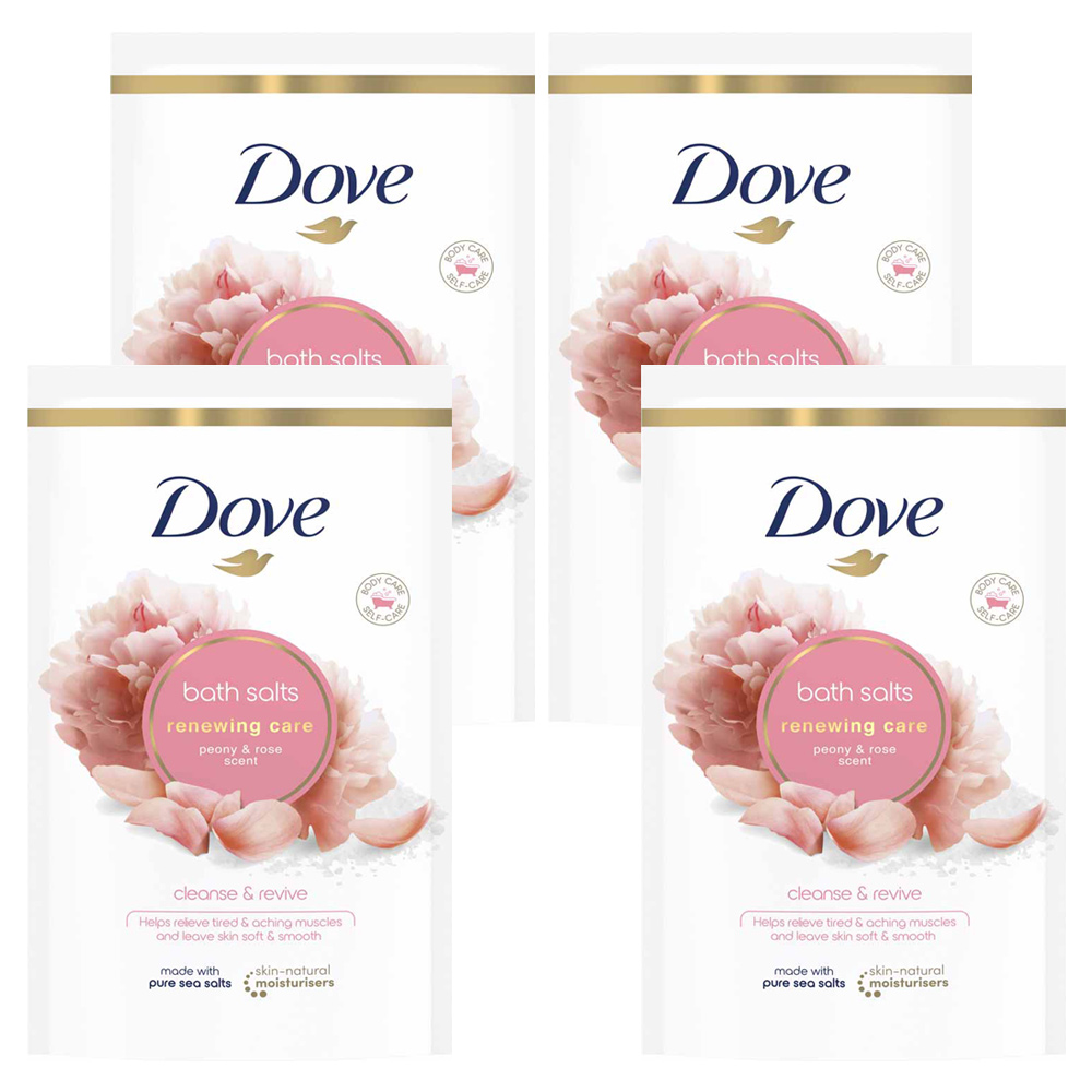 Dove Peony and Rose Renewing Care Bath Salts Case of 4 x 900g Image 1