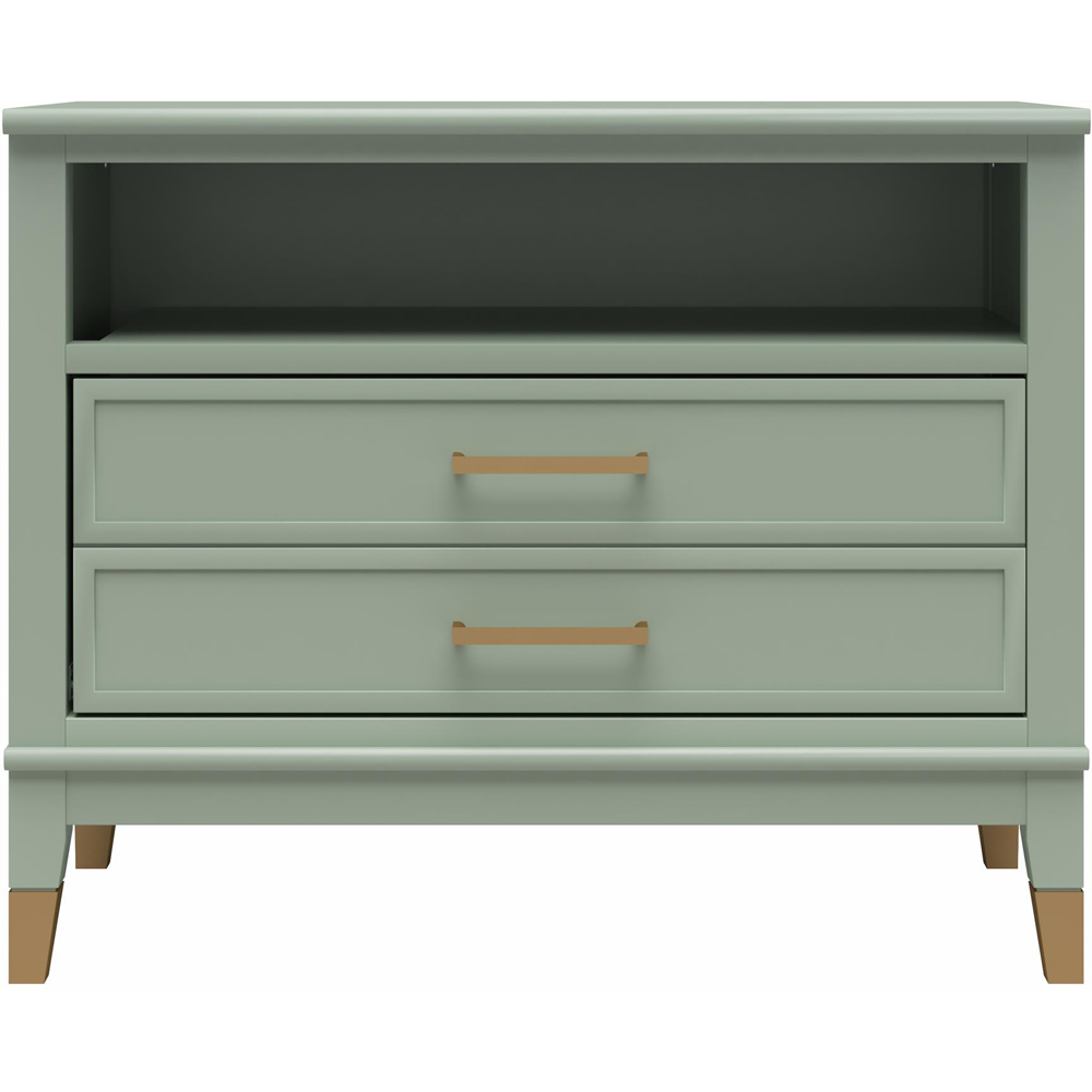 Dorel Westerleigh Single Drawer Single Shelf Pale Green Wide Nightstand Image 3