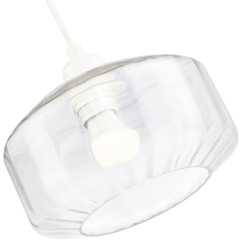 Happy Homewares Clear Ribbed Glass Flat Style Pendant Shade Image 6