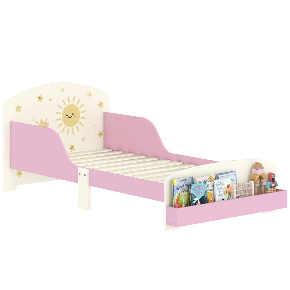AIYAPLAY Sun Themed Pink Kids Storage Bed Frame Image 2