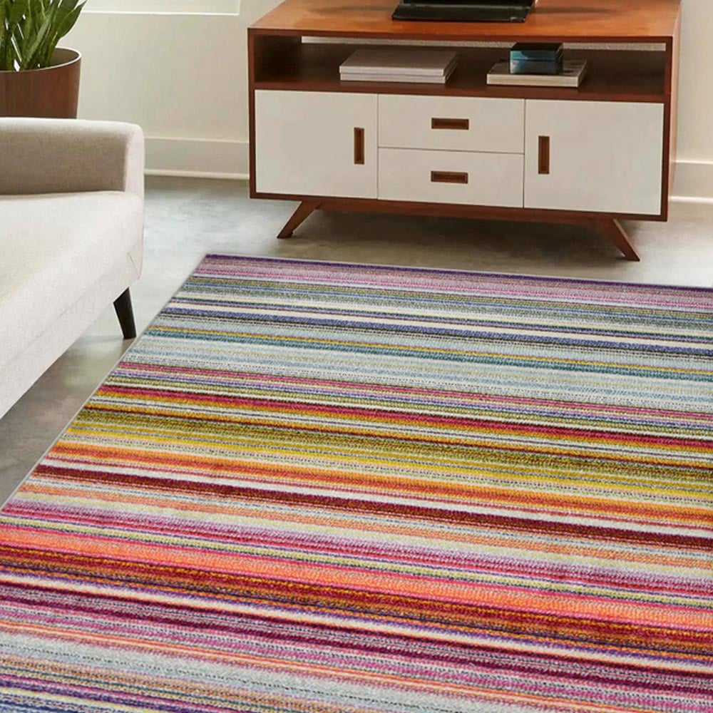 Homemaker Villa Multicoloured Stripe Rug 160 x 230cm Image 2