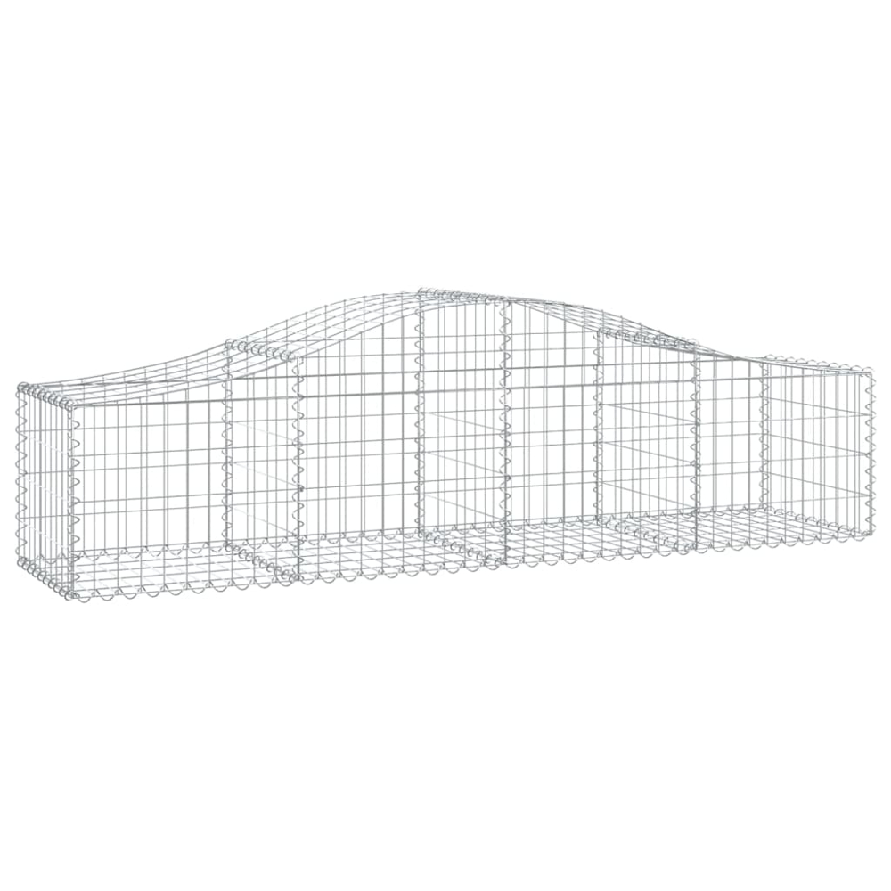 vidaXL Silver Galvanised Iron Arched Gabion Basket 200 x 50 x 40/60cm 3 Pack Image 1