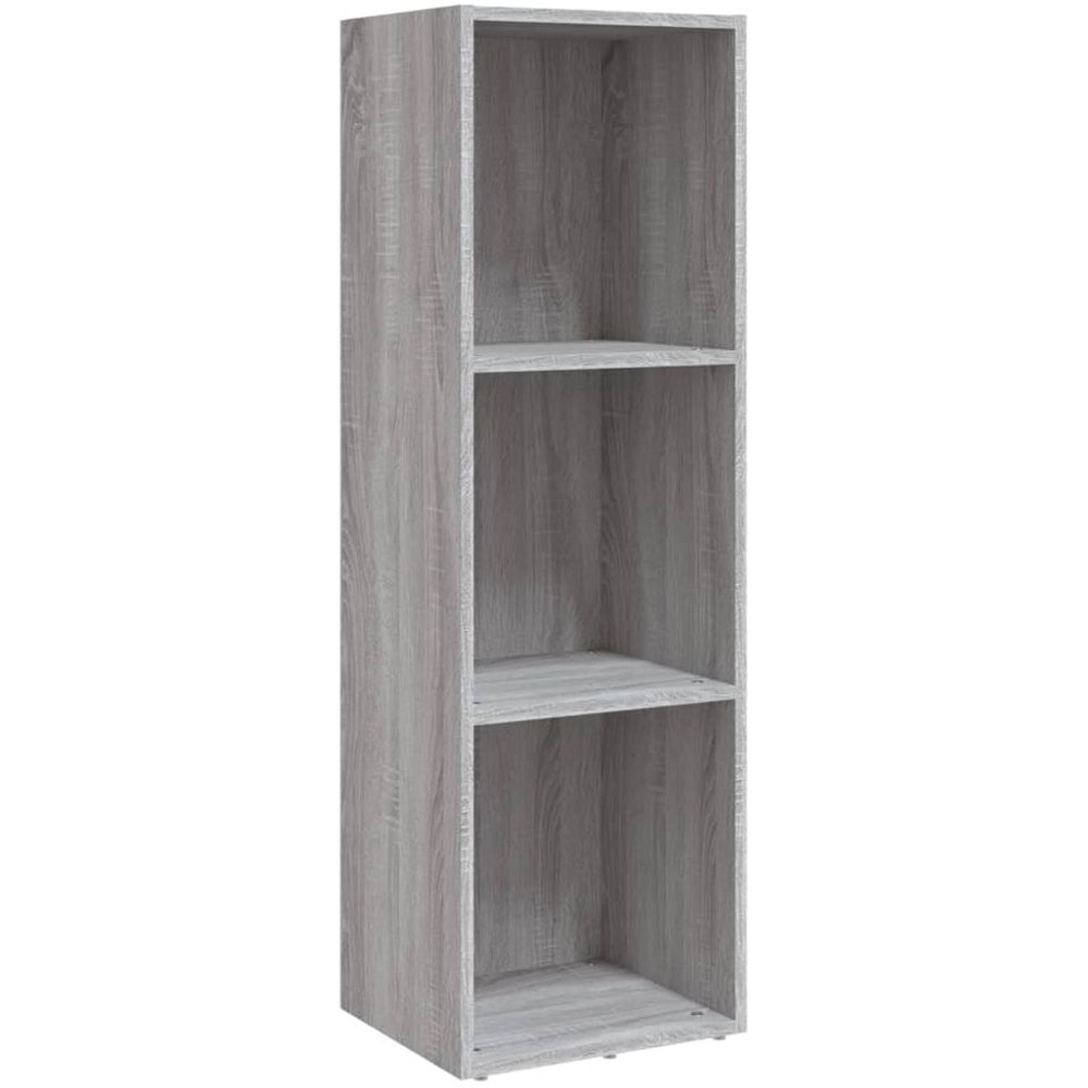 vidaXL 3 Shelf Grey Sonoma Bookcase Image 2