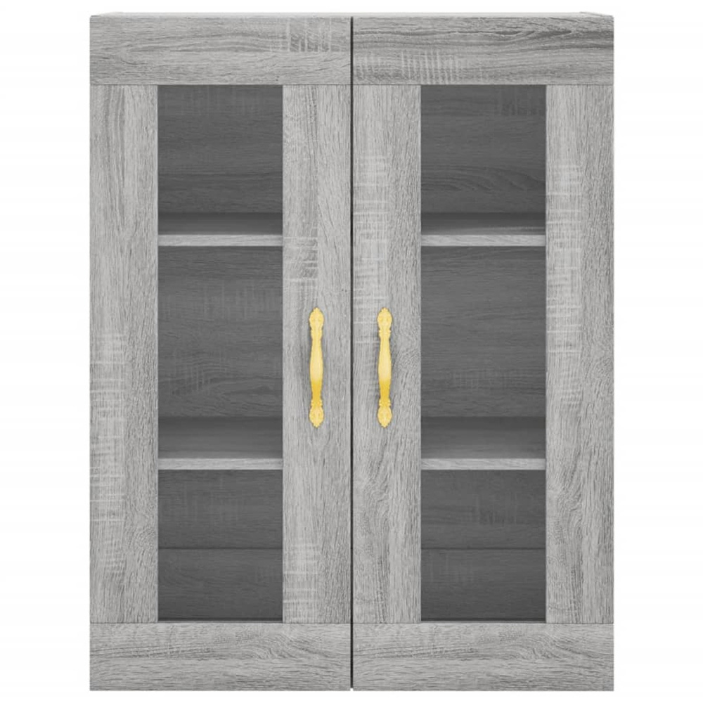 vidaXL 2 Glass Door 3 Drawer Grey Sonoma Highboard Image 6