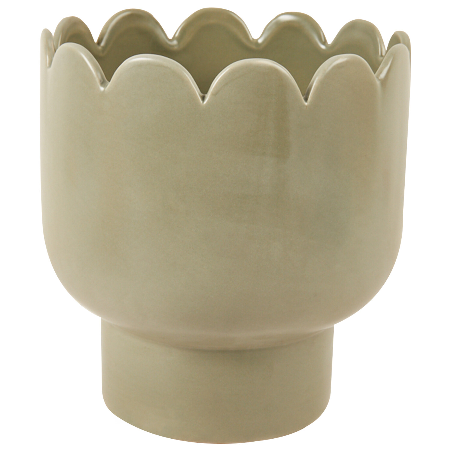Scallop Edged Ceramic Planter - Nude or Sage Image 4