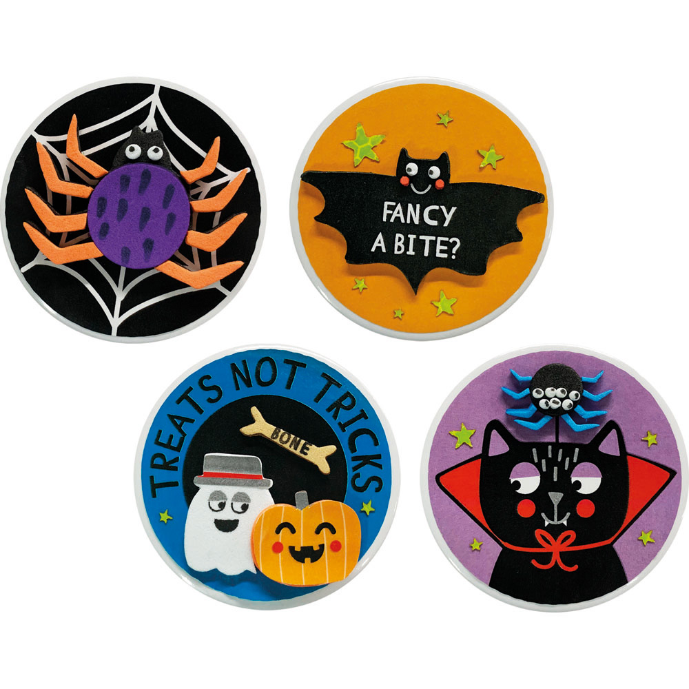 Wilko Halloween Make Your Own Badges 4 Pack Image 1