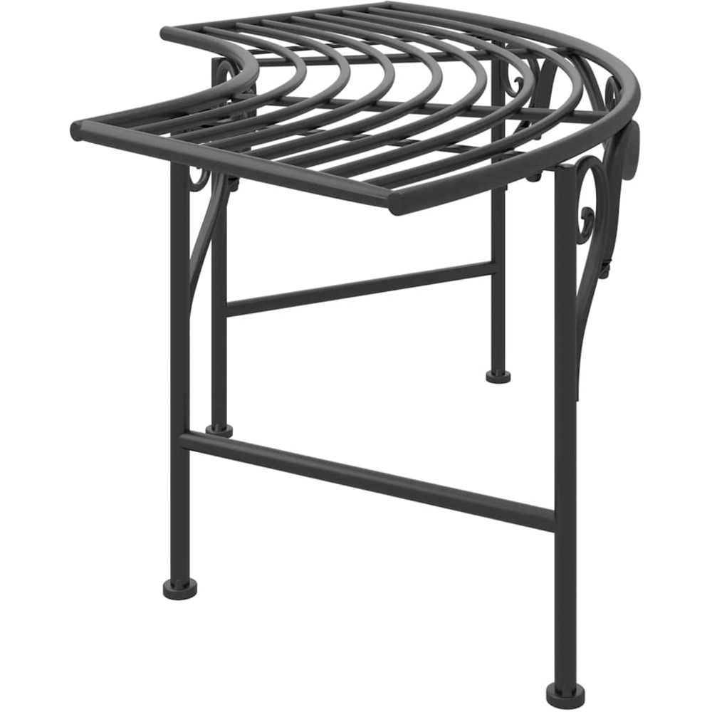 vidaXL Black Steel Arch Shaped Tree Bench Image 4