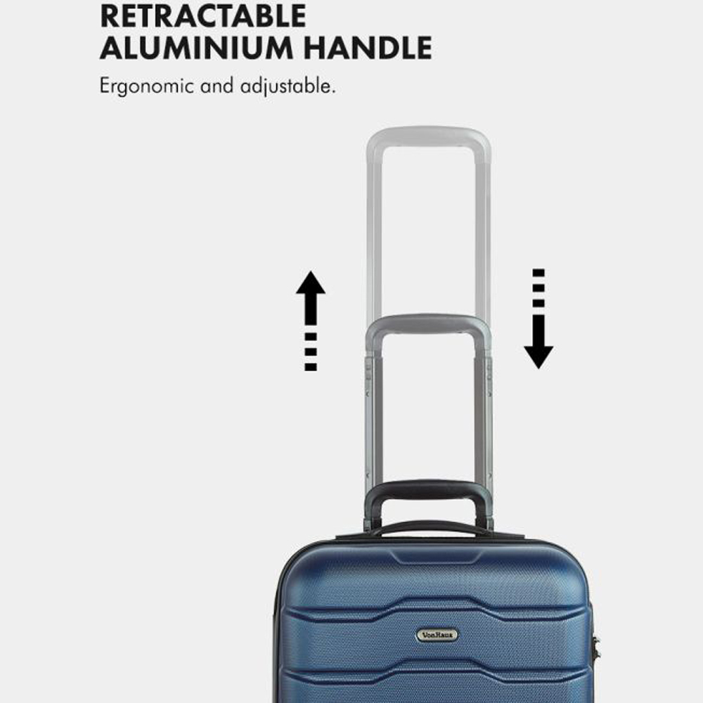 VonHaus 3 Piece Navy Hardshell Luggage Set Image 5