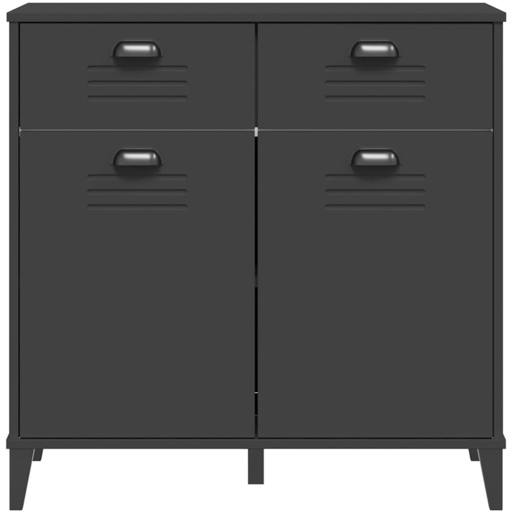 vidaXL 2 Door 2 Drawer Black Wooden Sideboard Image 3