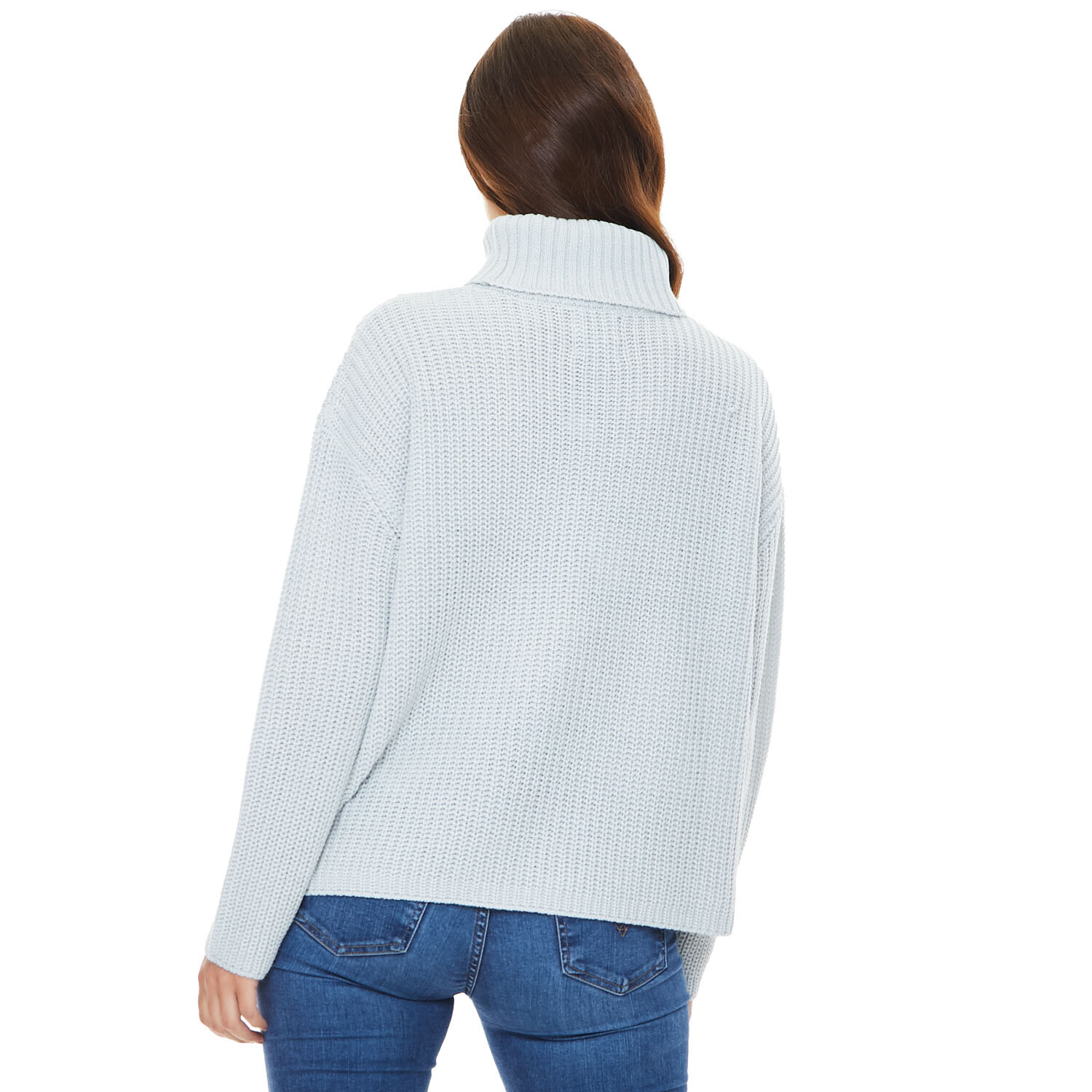 Clara Ladies Knitted Roll Neck Jumper  - Grey / 18 Image 2