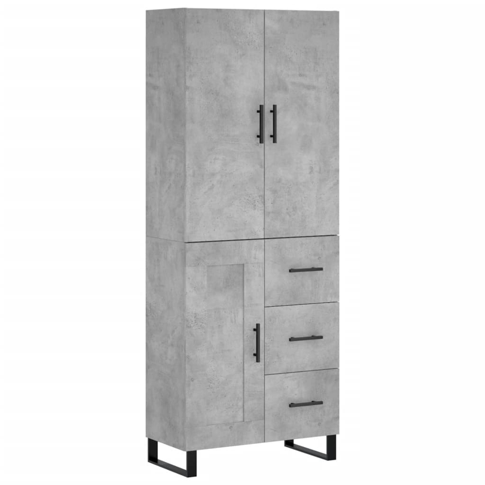 vidaXL 3 Door 3 Drawer Concrete Grey Highboard Image 2