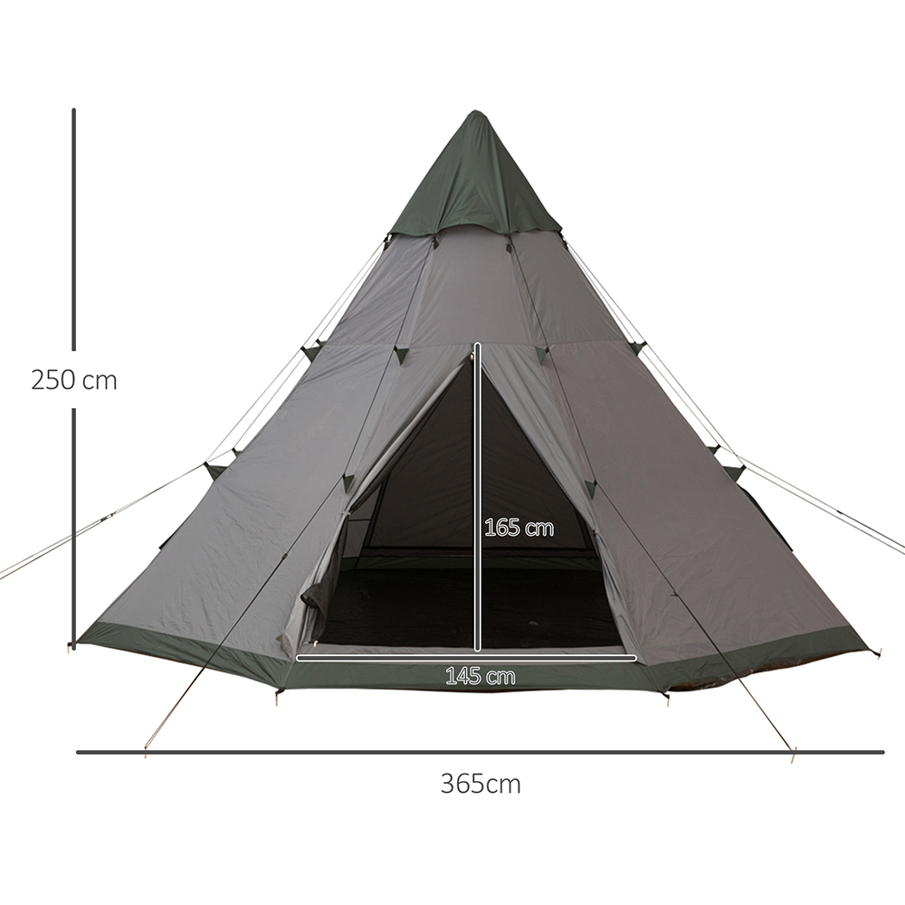 Outsunny 6 Person Tipi Tent Metal Poles Image 5