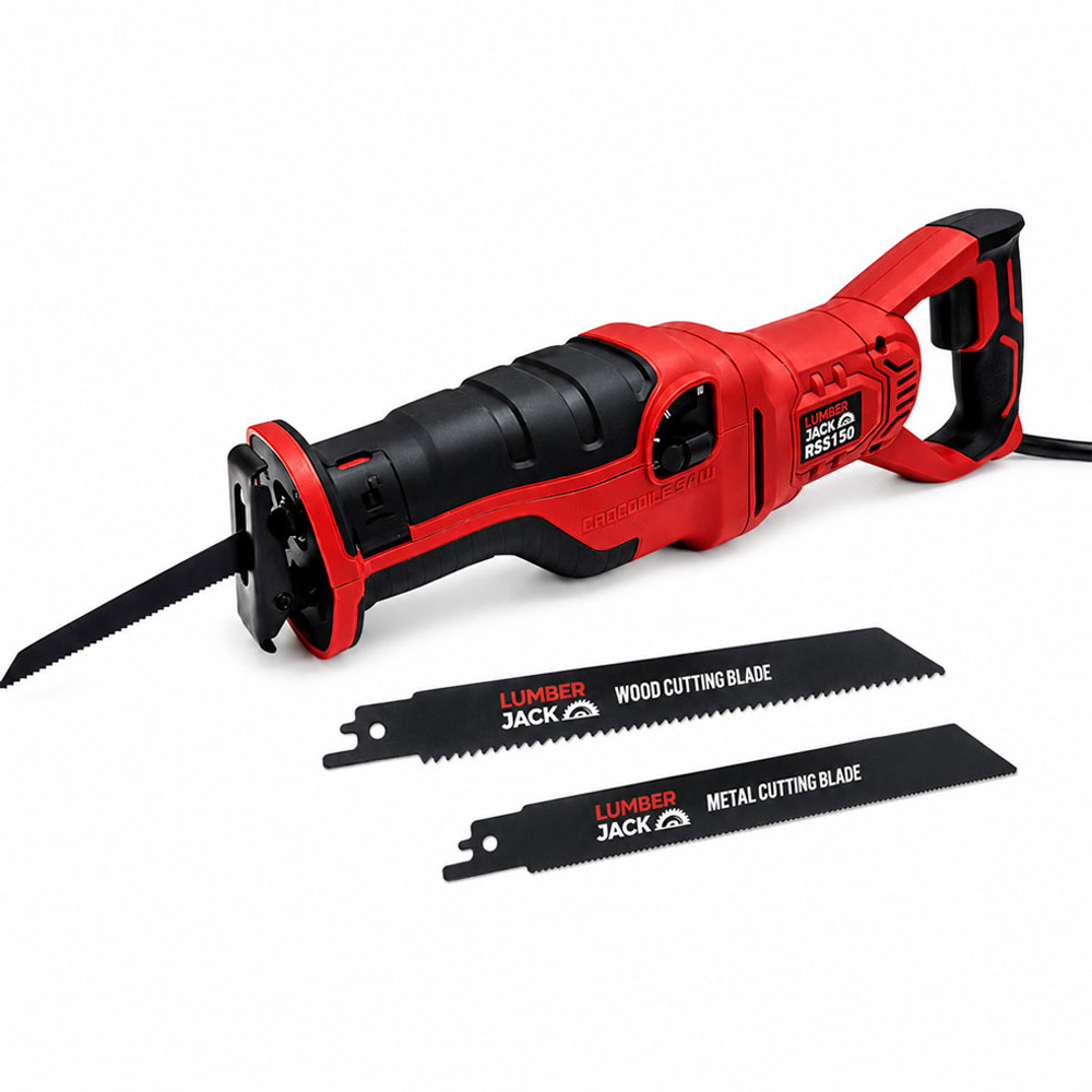 Lumberjack RSS150 230V 1200W Red Heavy-Duty Wood and Metal Cutting Reciprocating Saw Image 2