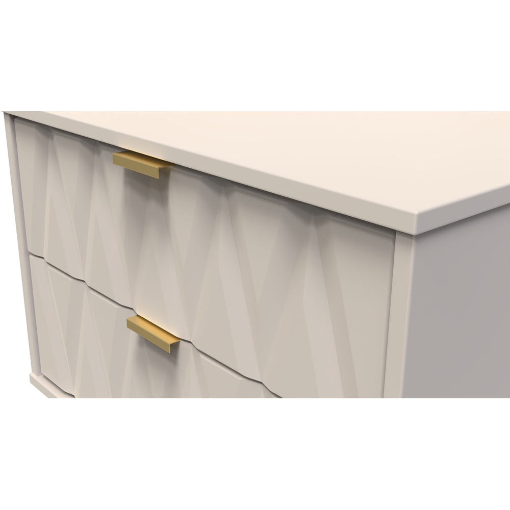 Crowndale Diamond 2 Drawer Kashmir Matt Side Table Ready Assembled Image 4