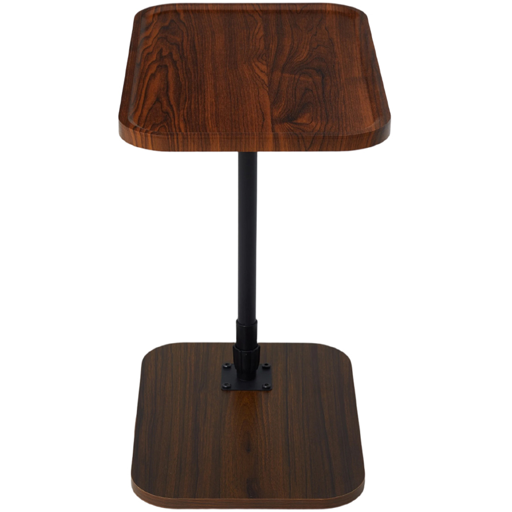 Living and Home Walnut and Black Height Adjustable Side Table Image 4