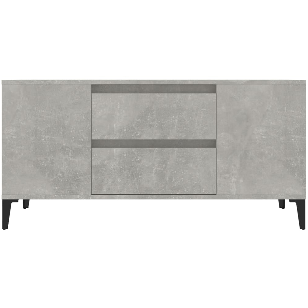 vidaXL 2 Drawer 4 Shelf Concrete Grey TV Cabinet Image 6