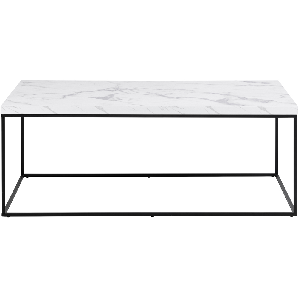 Florence Barossa White Marble Carrara Top Rectangular Coffee Table Image 3