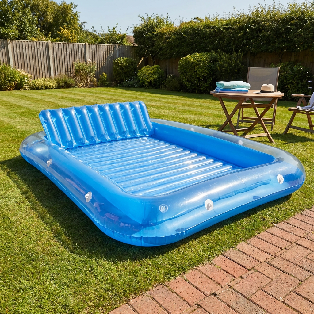 Double Inflatable Float Bed Blue Image 6