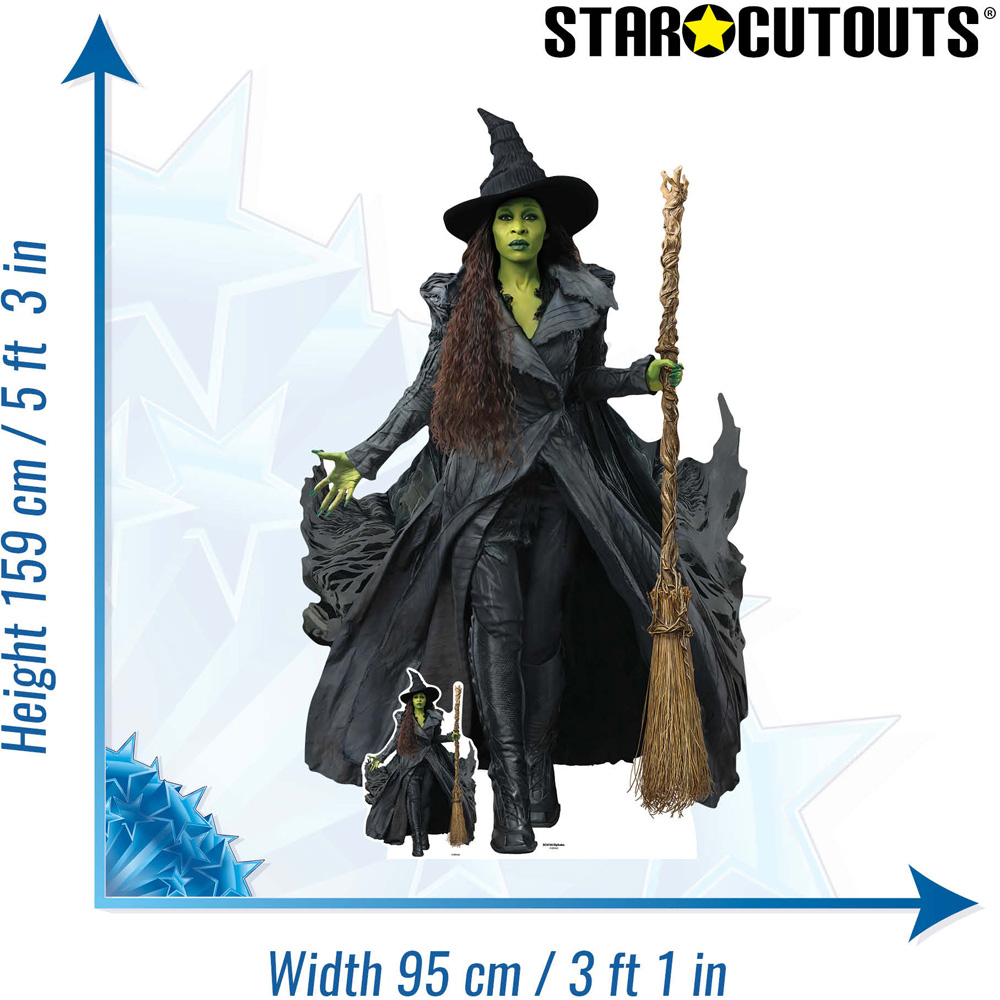 Star Cutouts Wicked For Good Witch Elphaba Cardboard Cutout 5.3ft Image 6