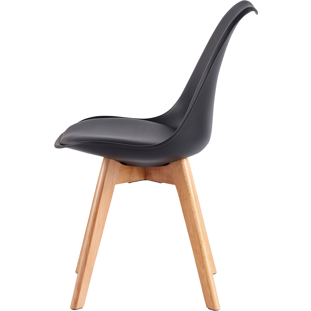 Eva Set of 6 Black Padded Dining Chairs Image 4