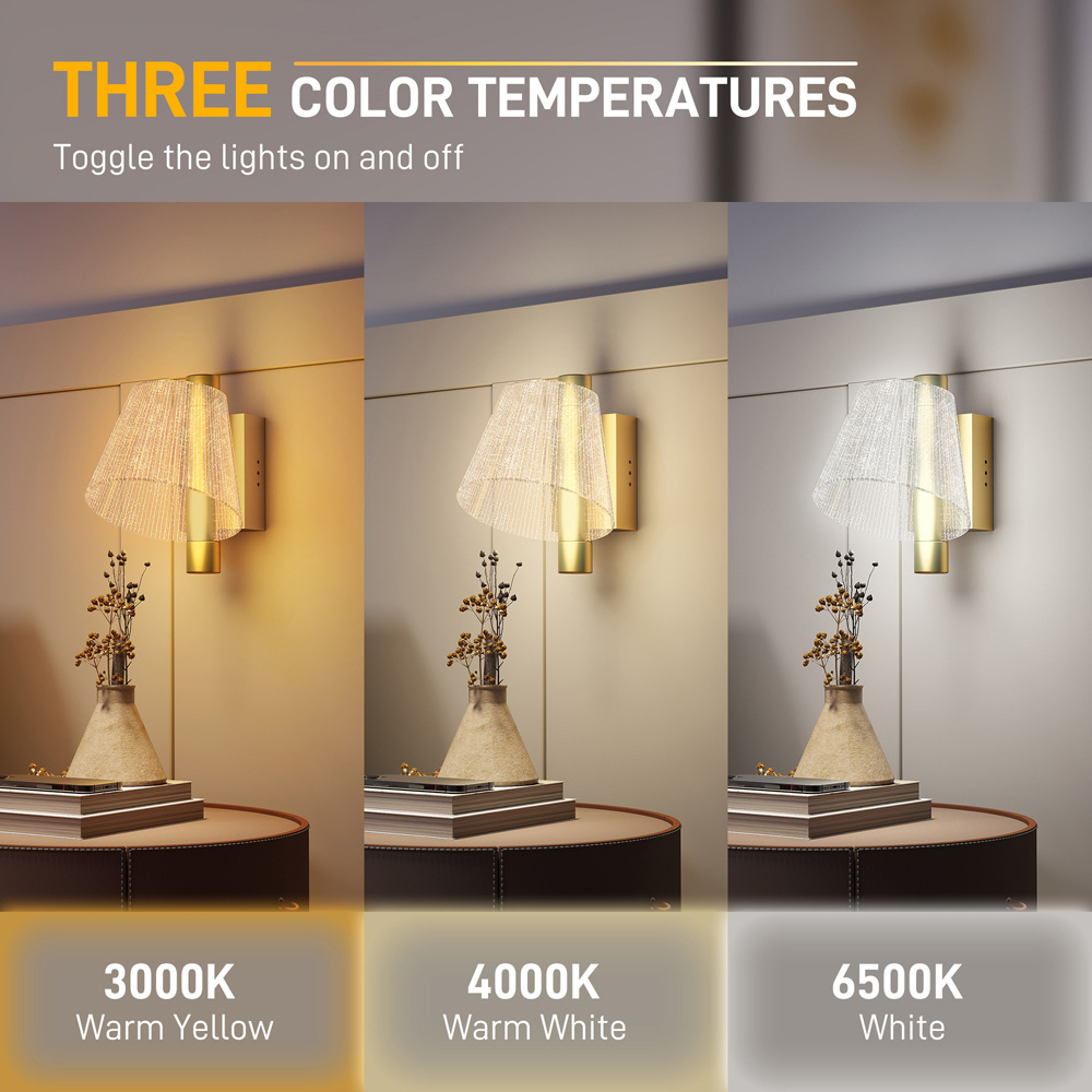 HOMCOM Gold Modern Starry LED Wall Light 2 Pack Image 8