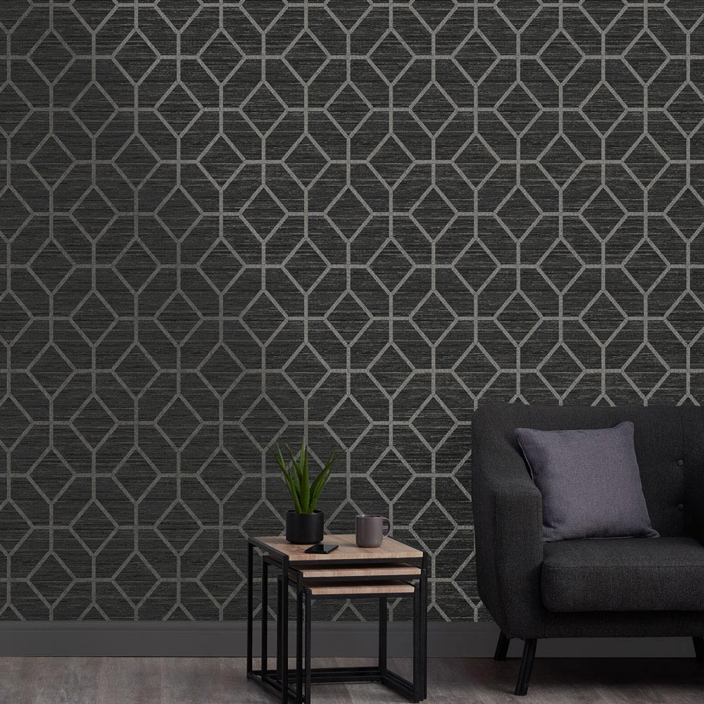 Boutique Asscher Geo Onyx Wallpaper Image 4