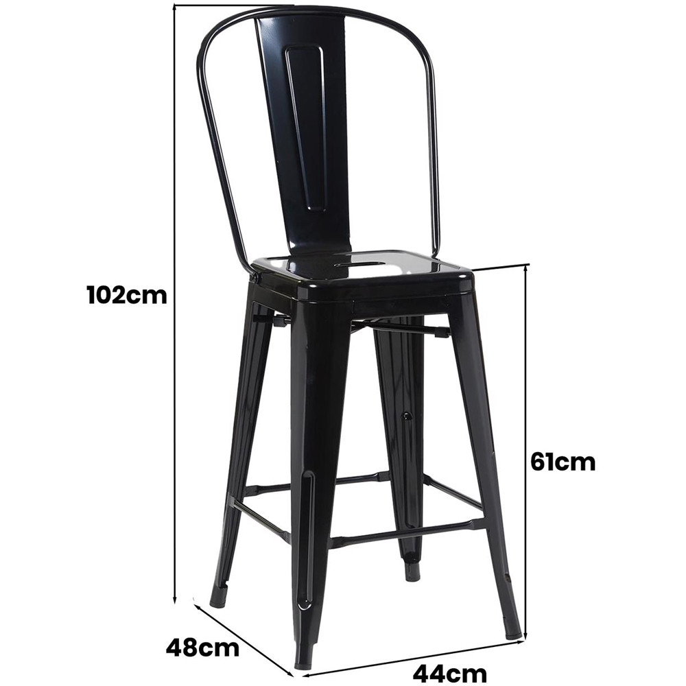 FWStyle Black Gloss Metal Bar Chair 4 Pack Image 6
