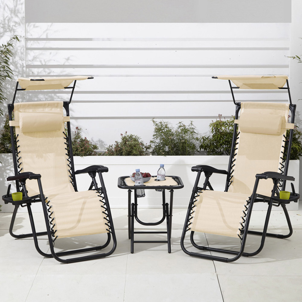Neo Cream Zero Gravity Chairs and Table Image 4