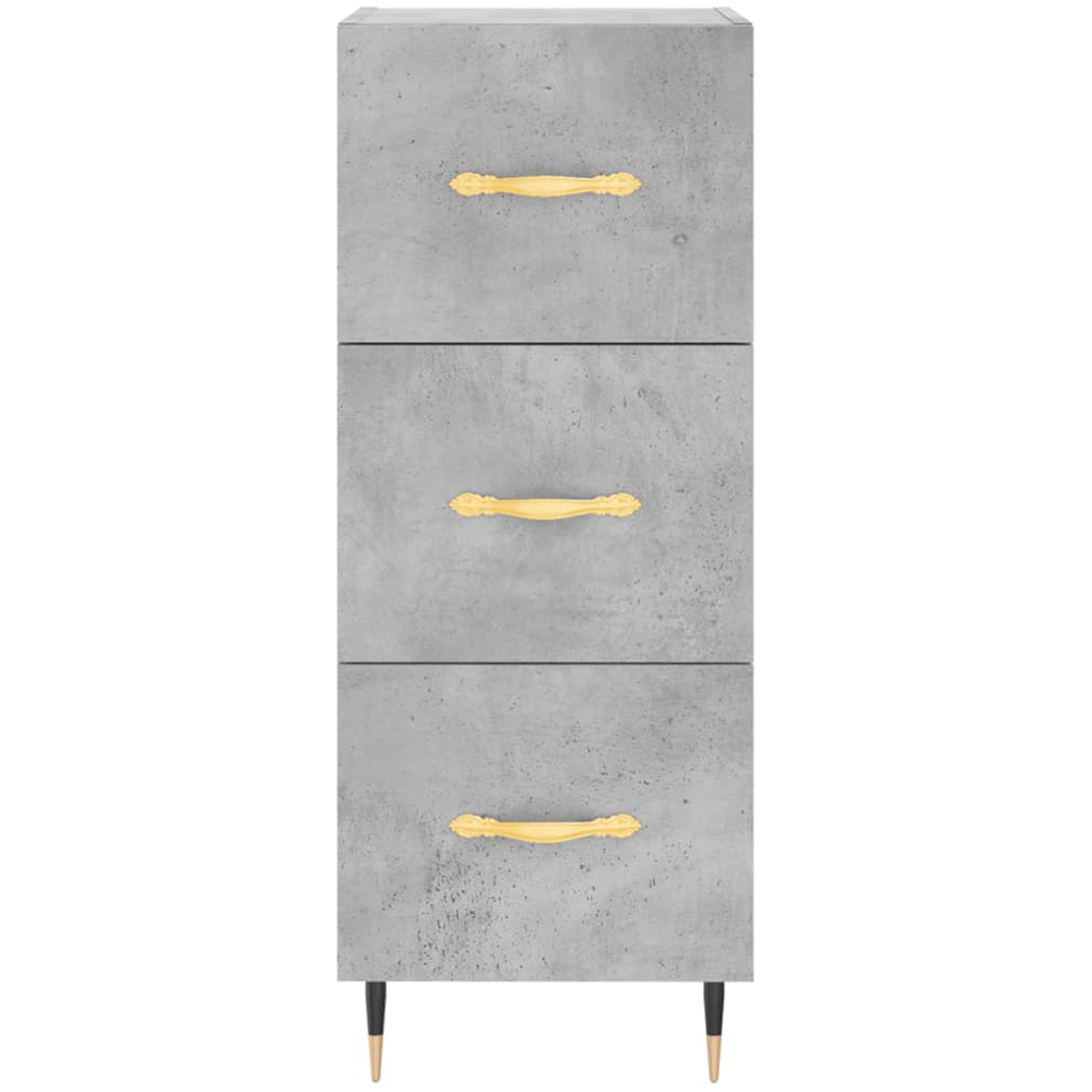 vidaXL Single Door 3 Drawer Concrete Grey Highboard Image 6