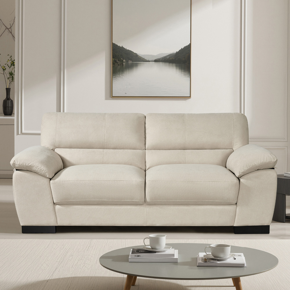 Artemis Home Mellette 3 Seater Oat Fabric Sofa Image 3